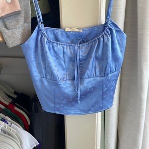 LA Hearts corset blue crop top tank